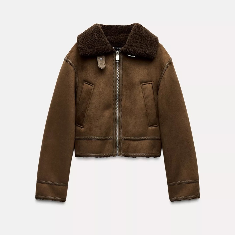 Zara Double Faced Jacket-Brown; worn once. Size XS